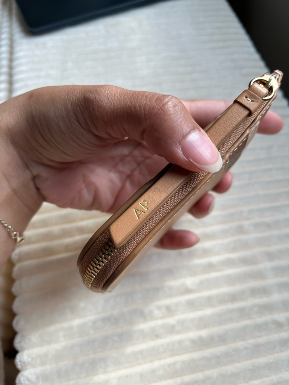 polène atla card holder in trio camel - Picture 9 of 11
